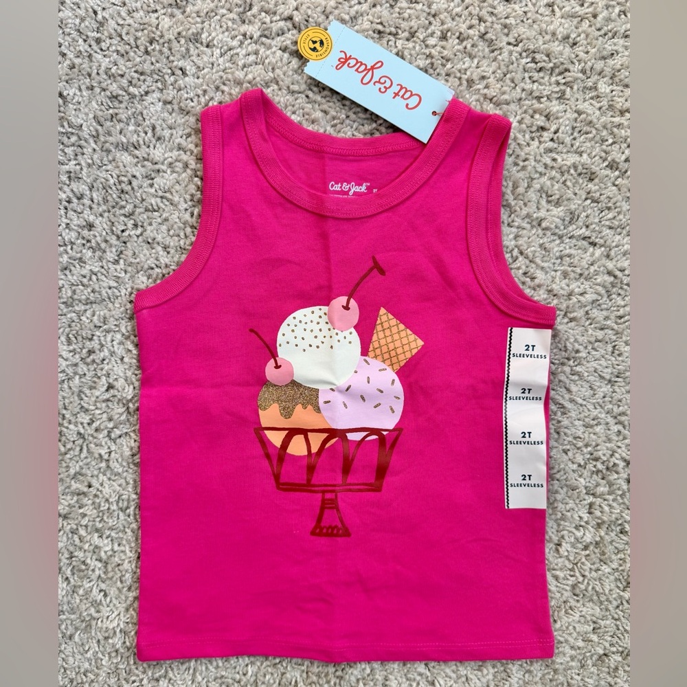 NWT Cat & Jack Ice Cream Tank Size 2T